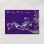 ラッキーヴィンテージブルーバードスワールデザイン 名刺 (裏面)