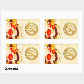 ラッキー中国のスネーク新年2025 VRS 長方形シール (シート)