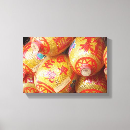 ラッキー中国の紙提灯 キャンバスプリント (正面)