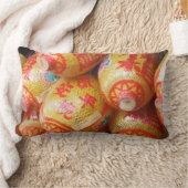 ラッキー中国の紙提灯 ランバークッション (ブランケット)