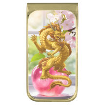 ラッキー中国の金ゴールドドラゴン春マネークリップ
