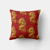ラッキー中国の金ゴールドドラゴン装飾用クッション クッション (裏面)
