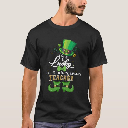 ラッキー先生プレ – KハッピーSt patricks dayレプレチャ Tシャツ (正面)