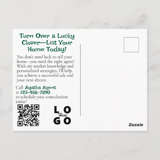 ラッキー実在エテート販売マーケティング ポストカード (裏面)