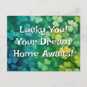 ラッキー実在エテート、不動産、不動産仲介業者マーケティング ポストカード (正面)