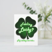 ラッキー感じか？私を頼試してみて ポストカード (スタンド正面)