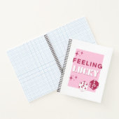 ラッキー感じラッキーな女の子、ラッキーな女の子、ピンク ノートブック (内部)