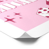 ラッキー感じラッキーな女の子、ラッキーな女の子、ピンク ポスター (角)