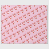 ラッキー感じラッキーな女の子、ラッキーな女の子、ピンク ラッピングペーパー (フラット)