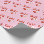 ラッキー感じラッキーな女の子、ラッキーな女の子、ピンク ラッピングペーパー (角)
