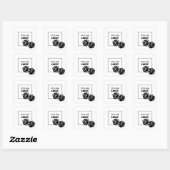 ラッキー感じラッキーな女の子、幸運な女の子、ブラック スクエアシール (シート)