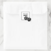 ラッキー感じラッキーな女の子、幸運な女の子、ブラック スクエアシール (バッグ)