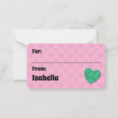 ラッキー我々は友人ピンクの子供スクールバレンタイン ノートカード (裏面)