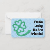 ラッキー我々は友人ブルーキッズスクールバレンタイン ノートカード (正面)