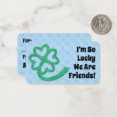 ラッキー我々は友人ブルーキッズスクールバレンタイン ノートカード (正面/裏面インサイチュ)