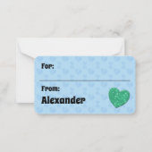 ラッキー我々は友人ブルーキッズスクールバレンタイン ノートカード (裏面)