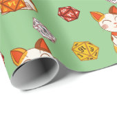 ラッキー招き猫ゲーマーパターンD20サイコロ ラッピングペーパー (ロールコーナー)