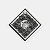 ラッキー数理マニフェスト魔法ブラック&ホワイト スタンダードカクテルナプキン (角)