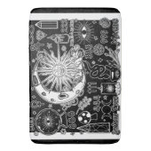 ラッキー数理マニフェスト魔法ブラック&ホワイト バスマット (正面縦)