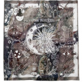 ラッキー数理マニフェスト魔法銀河系 グランジ シャワーカーテン (正面)