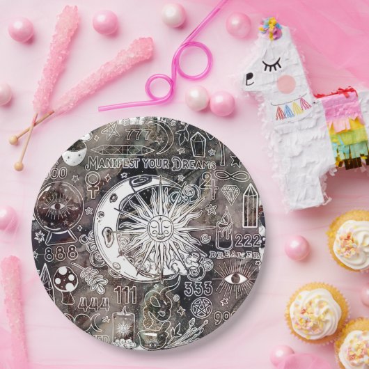 ラッキー数理マニフェスト魔法銀河系 グランジ ペーパープレート (パーティー)