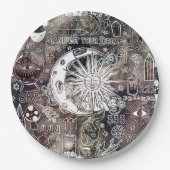 ラッキー数理マニフェスト魔法銀河系 グランジ ペーパープレート (正面)