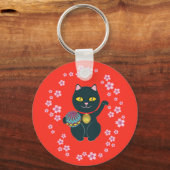 ラッキー日本のな招き猫キーチェーン キーホルダー (正面)