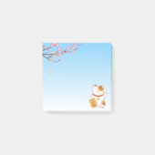 ラッキー日本のカリコ猫招き猫 ポストイット (正面)