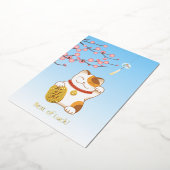 ラッキー日本のカリコ猫招き猫 箔シーズンカード (回転した状態)