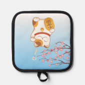 ラッキー日本のカリコ猫招き猫 鍋敷き (正面)