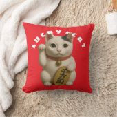 ラッキー日本のキャットチャーム クッション (ブランケット)