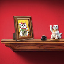 ラッキー日本のキャット招き猫フォークアート
