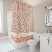 ラッキー日本のキャット着物桃インスパイアコイ鯉 シャワーカーテン (インサイチュ)