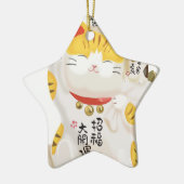 ラッキー日本のキャット セラミックオーナメント (左)