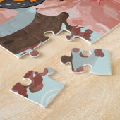 ラッキー日本のキャット |花 ジグソーパズル (側面)