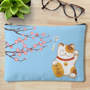 ラッキー日本のキャットCalico招き猫 アクセサリーポーチ