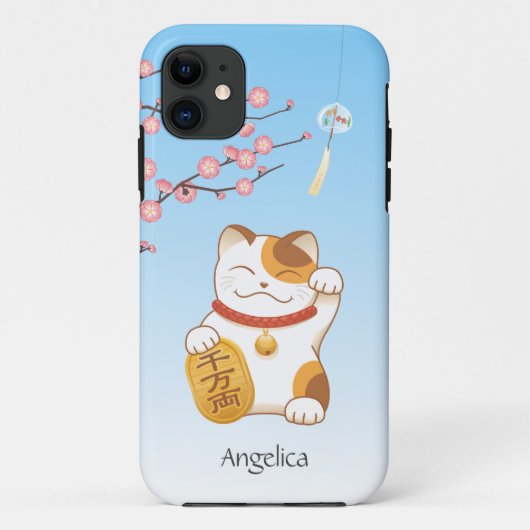ラッキー日本のキャットCalico招き猫 Case-Mate iPhoneケース (裏面)