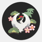 ラッキー日本のシンボルお祝い ラウンドシール (正面)