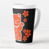 ラッキー日本の招き猫 カフェラテマグ (右アングル)