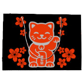 ラッキー日本の招き猫 ラージペーパーバッグ (裏面)