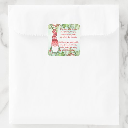 ラッキー格言このラッキーな小格言スクエアステッキ スクエアシール (バッグ)