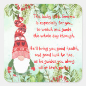 ラッキー格言このラッキーな小格言スクエアステッキ スクエアシール (正面)