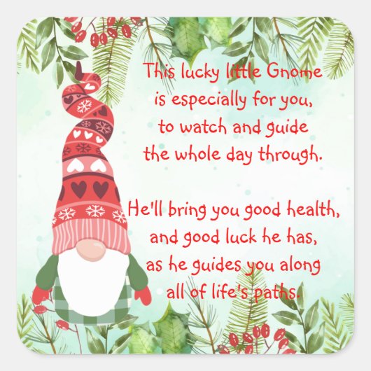 ラッキー格言このラッキーな小格言スクエアステッキ スクエアシール (正面)