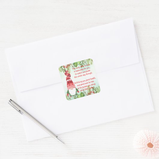 ラッキー格言このラッキーな小格言スクエアステッキ スクエアシール (封筒)