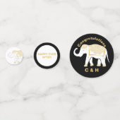 ラッキー白タイ象パーソナライズされた コンフェッティ (裏面)