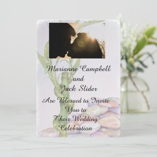 ラッキー竹カスタマイズ可能結婚式招待状 招待状 (スタンド正面)