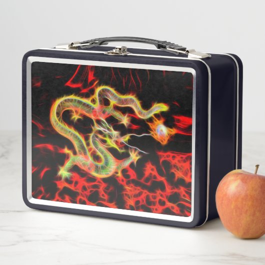 ラッキー素晴らしエネルギーでドラゴンファイヤー メタルランチボックス (インサイチュ)