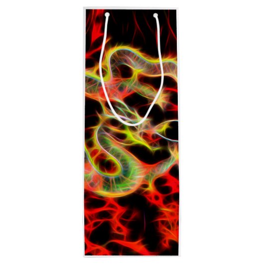 ラッキー素晴らしエネルギーでドラゴンファイヤー ワインギフトバッグ (裏面)