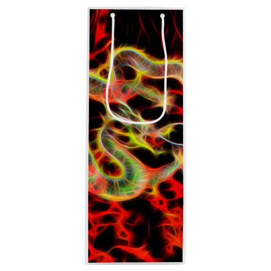 ラッキー素晴らしエネルギーでドラゴンファイヤー ワインギフトバッグ (正面)