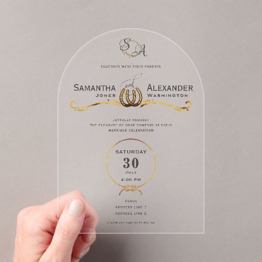 ラッキー素朴ラブウエスタンバーンホースシューズ結婚ズ アクリル招待状 (インサイチュ (ポータブル))